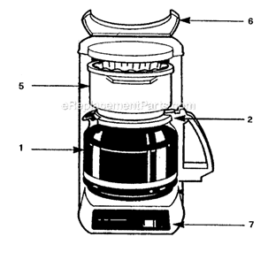 Part Location Diagram of 4012 Mr Coffee Switch
